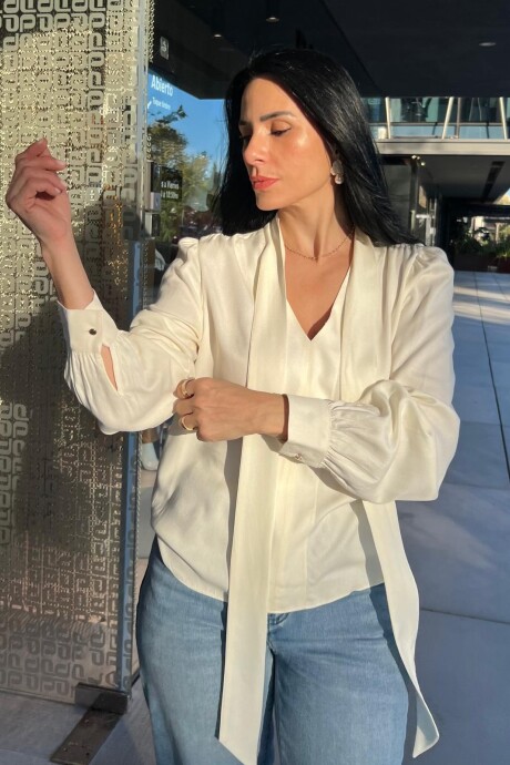 Blusa Lorena manga larga Off White