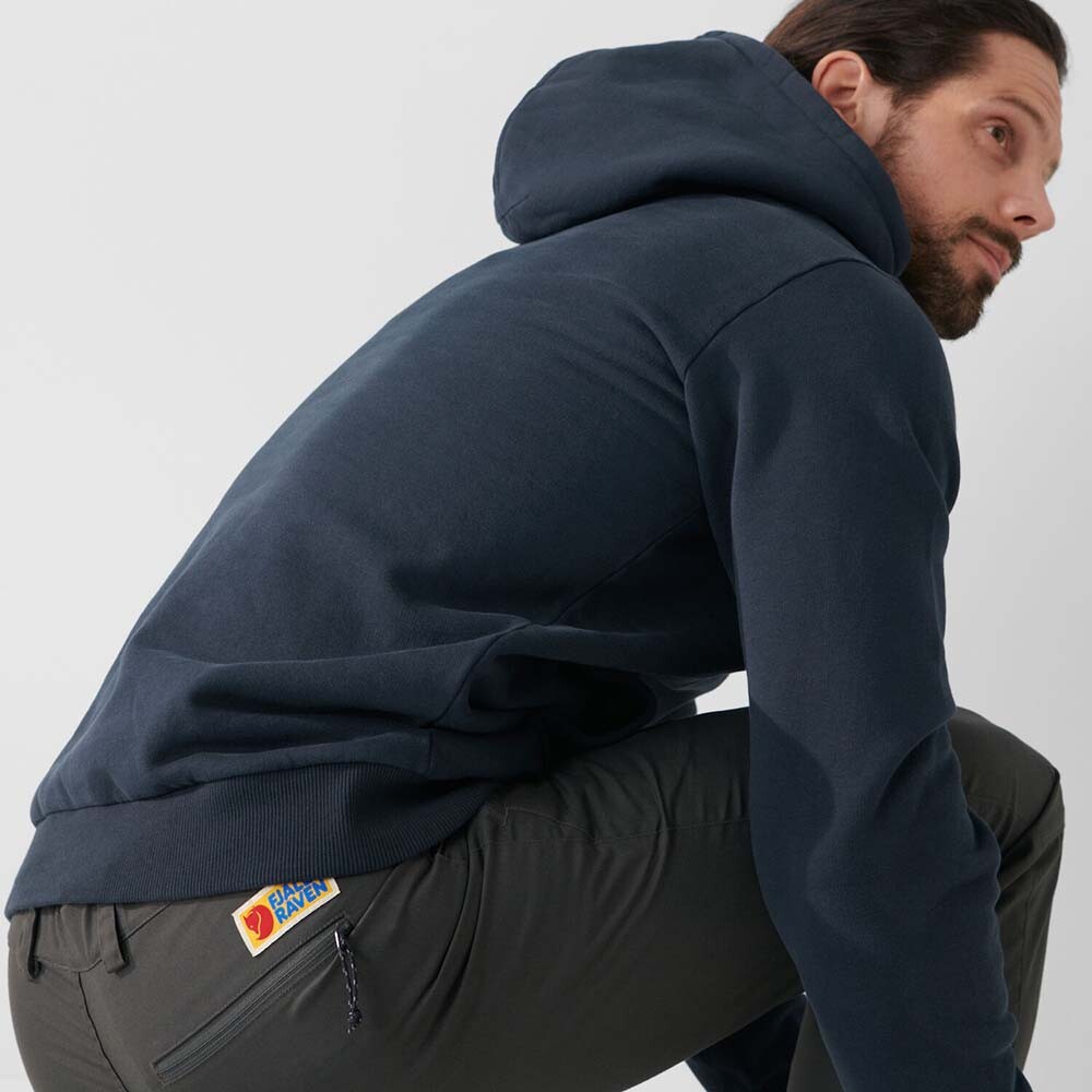 Fjällräven Logo Hoodie - Hombre Deep Forest