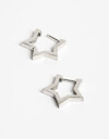 Aros Argollas Metal Aros Argolla De Acero Estrella - Plateado