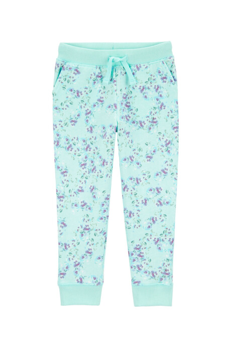 Pantalón deportivo de algodón, diseño floral Sin color
