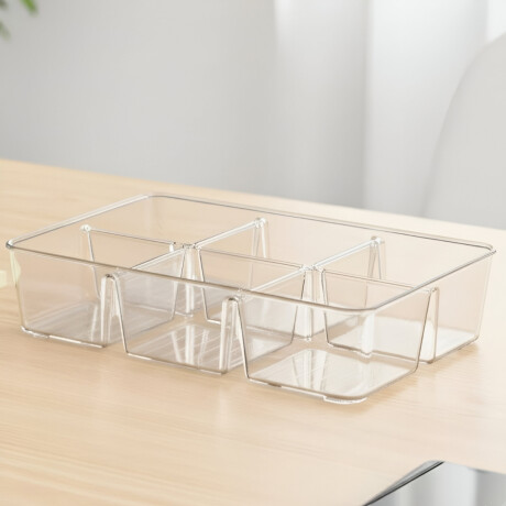 Organizador acrílico con divisiones 25 cm TRANSPARENTE