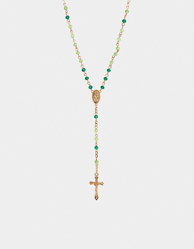 Collares Cortos Religioso Collar Con Cruz - Dorado