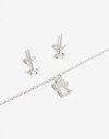 Bijouterie Set Exclusive Edition Set Aros Pasantes Y Cadena Plata 925 - Plateado Rodio