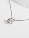 Cadena Corta con Dije Strass Collar Con Esfera Strass - Plateado Rodio
