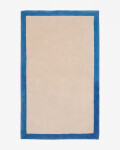 Alfombra Nalim 100% de algodón beige y azul 90 x 150 cm