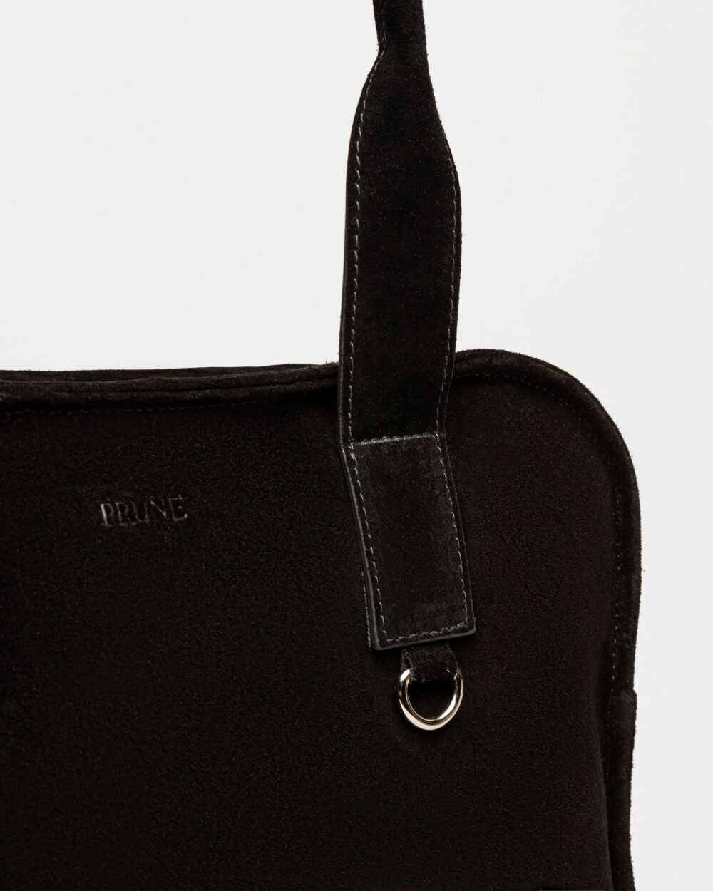 Bolso Capri en cuero gamuza Negro