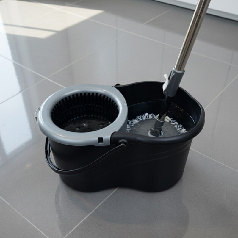 Mopa con balde giratorio NEGRO
