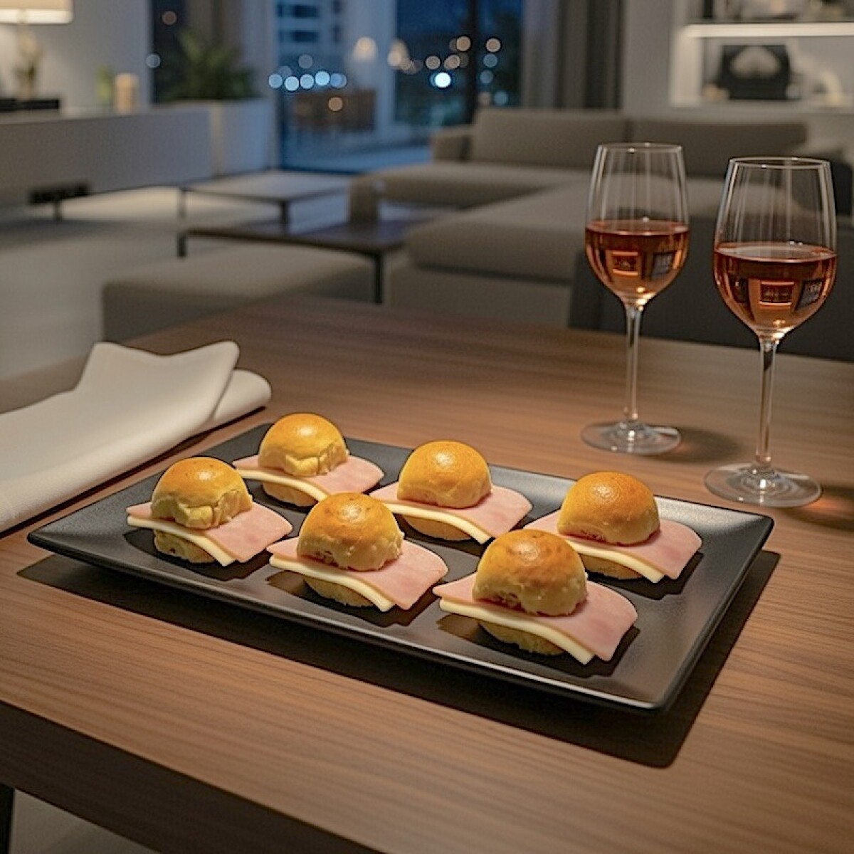 6 Pebetes de Jamón y Queso 