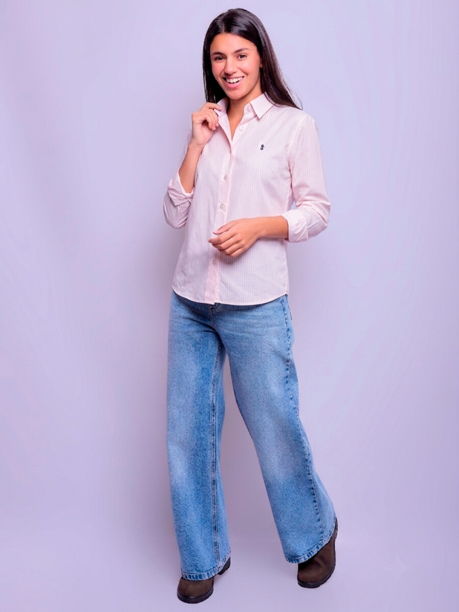 Camisa Dama Clásica - Raya Rosa 