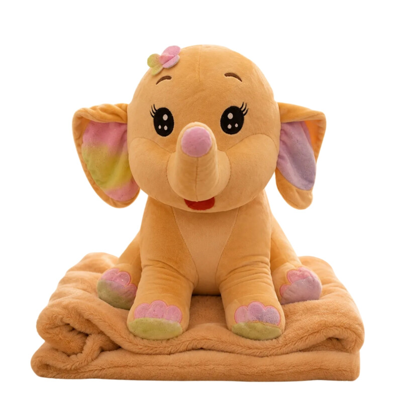 Manta De Apego Peluche C/Frazada 1.60m X 1.00m Inf. Elefante