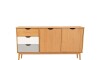 Aparador 2 Puertas 3 Cajones - Linea Nordica Roble/Gris claro/Blanco