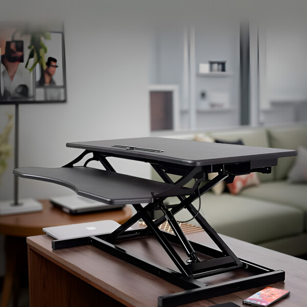 Escritorio Elevable Doble Regulable Altura Hybridesk Compu Color Negro