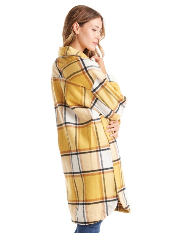 Sobrecamisa Larga Cuadros MOSTAZA/MULTI