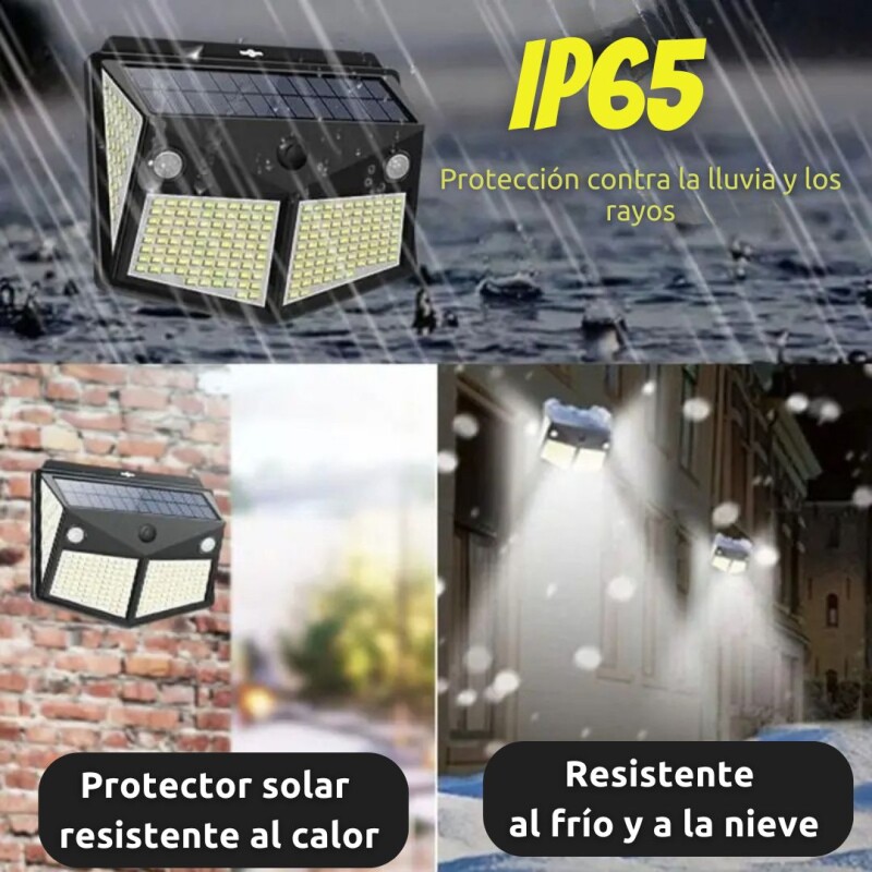 Lampara Exterior Farol Solar Foco 260 Led Sensor Movimiento Lampara Exterior Farol Solar Foco 260 Led Sensor Movimiento