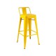 Taburete Tolix en metal con respaldo Amarillo