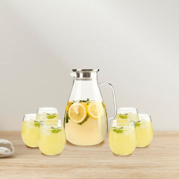 SET JARRA 1,8L + 6 VASOS 400ML GRIS SET JARRA 1,8L + 6 VASOS 400ML GRIS