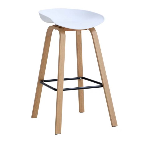 BUTACA TABURETE BAR POLIPROPILENO-Y-MADERA BLANCO BC-496M