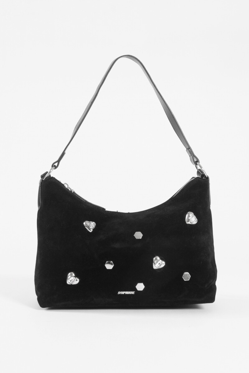 Bandolera vintage tachas strass negro