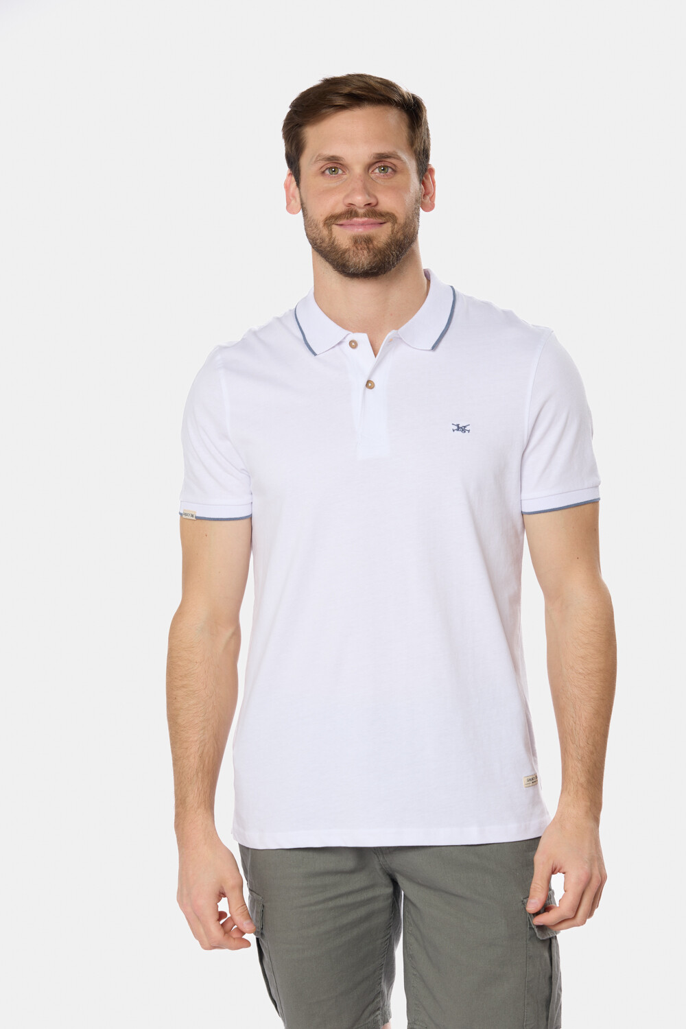 REMERA POLO JERSEY RAYADA Blanco