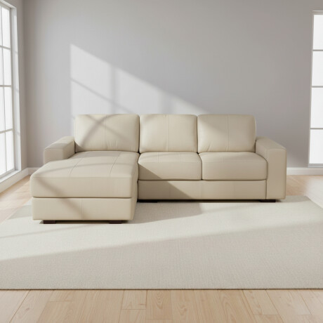 SOFA C/CHAISE MÁS DE 4 CUERPOS CUERO-100-NATURAL NATURAL-BEIGE TEXAS CRUDO