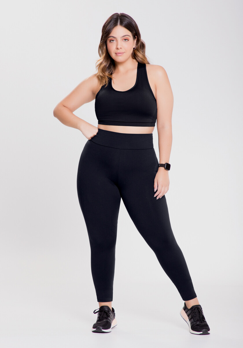 Top Liso de Natación con protección UV - NEGRO 