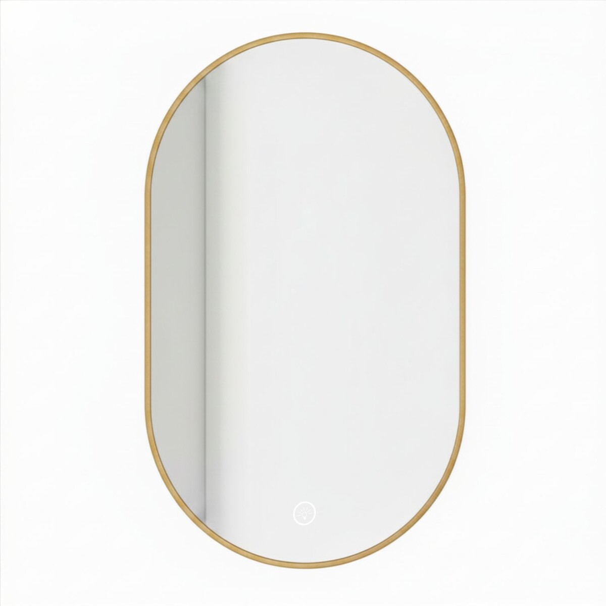 Espejo Vertical Lumax Moddy Marco Ovalado y Luz Led 50x70cm - Dorado 