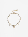 Pulseras Flexibles Strass Pulsera Tulipanes Cubic & Perla - Dorado
