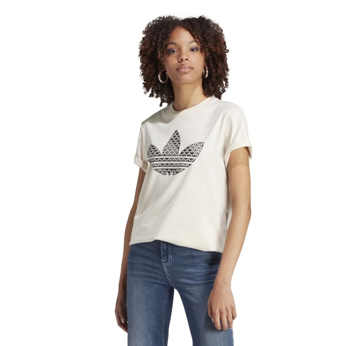 Remera Adidas Trefoil Monogram Infill - Blanco 