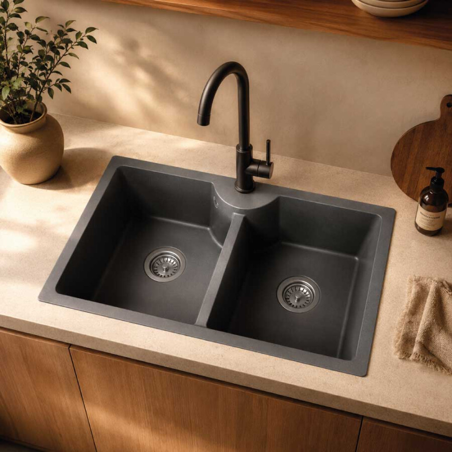Pileta doble gris 78 x 45 Pileta doble gris 78 x 45