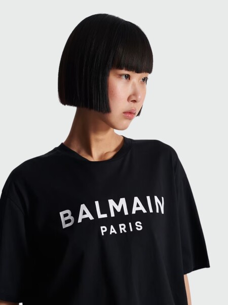 BALMAIN - T-SHIRT ESTAMPADO PARIS Negro