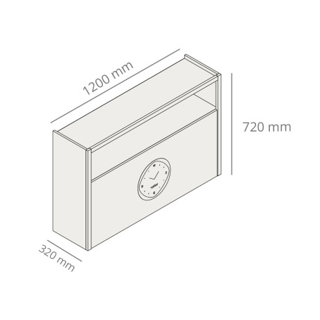 Aéreo con Reloj 120 cm 1 Puerta Basculante – Línea Condessa GAMAS DE BEIGE