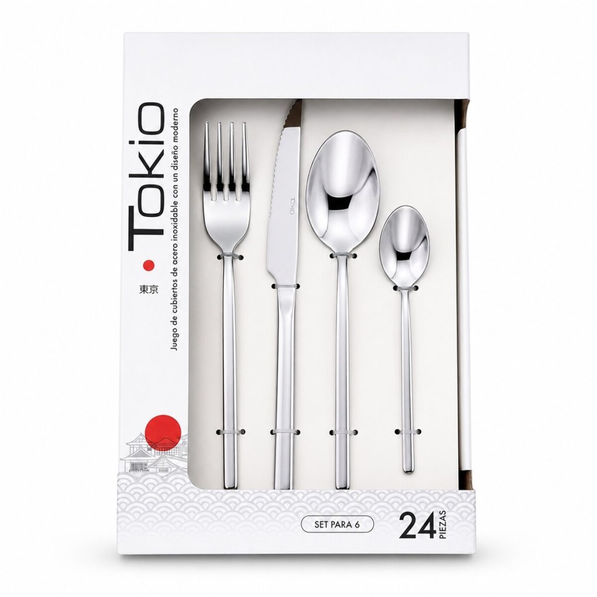 SET 24 PIEZAS CUBIERTO ACERO INOXIDABLE TOKIO 