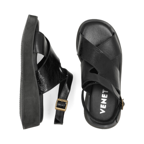 SANDALIAS VENET - CUERO MIGUELO NEGRO