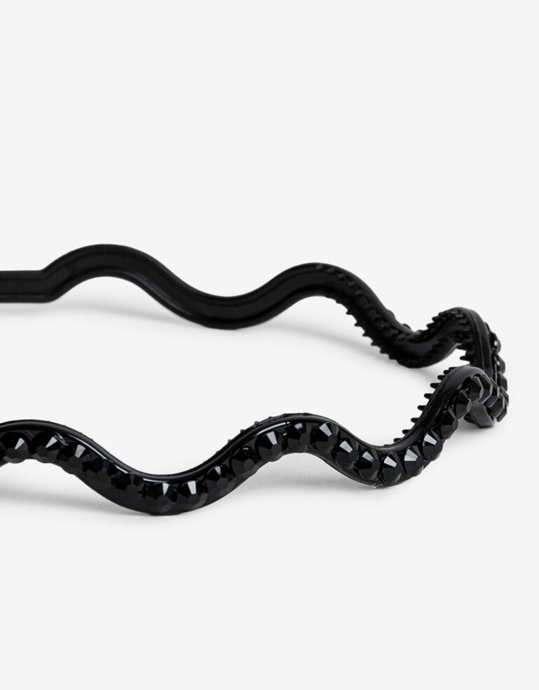 Vinchas Rígidas Acrilico Vincha Rígida Wavy - Negro