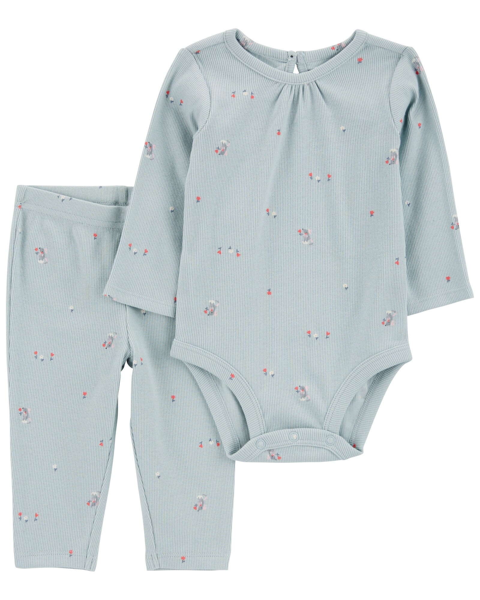Set dos piezas de algodón, pantalón y body, diseño ratoncitos Sin color