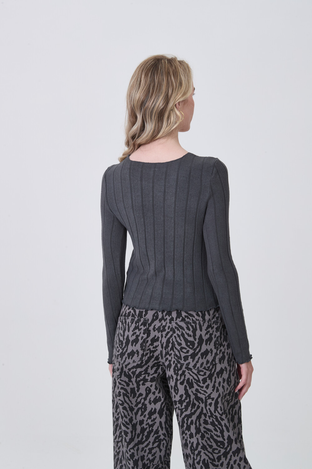 Remera Bali Gris Melange Oscuro