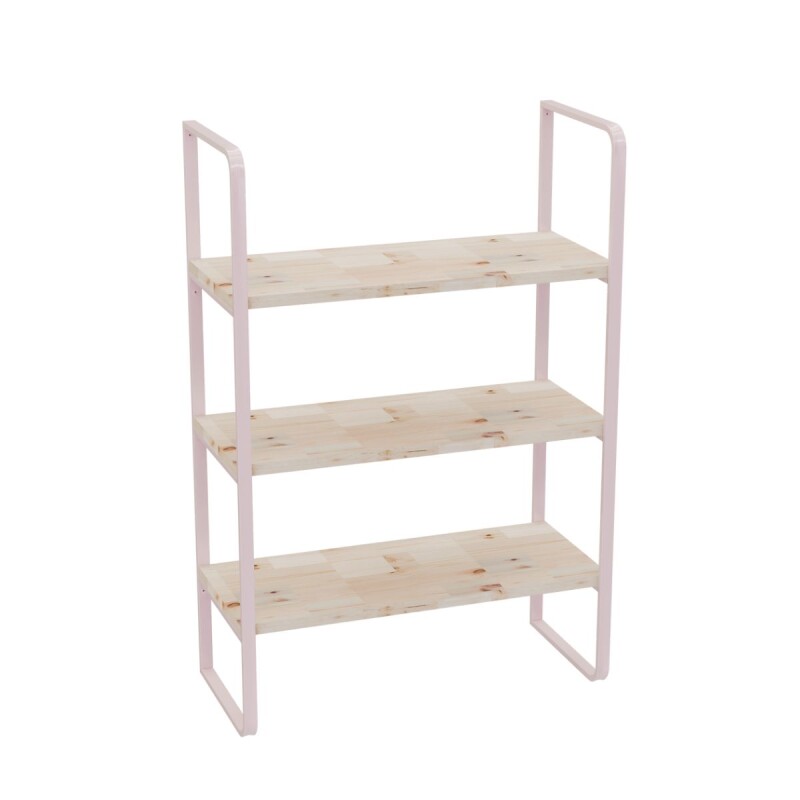 Estanteria madera y metal 3 estantes ROSA