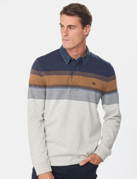 REMERA JERSEY RAYADA Gris