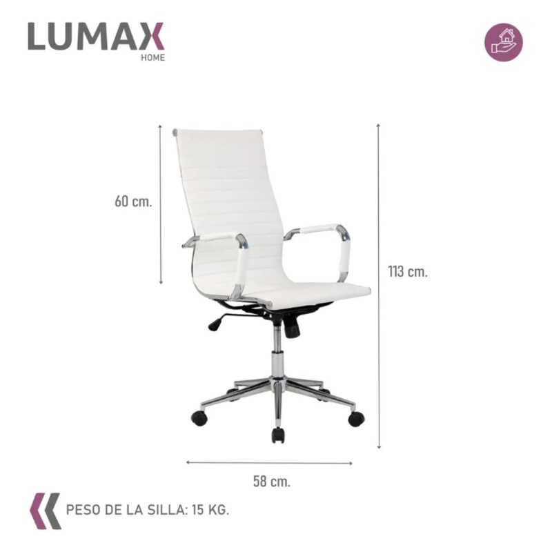 Silla Ejecutiva Lumax Tady Ergonómica Con Tapizado En Ecocuero Y Base De Acero Beige