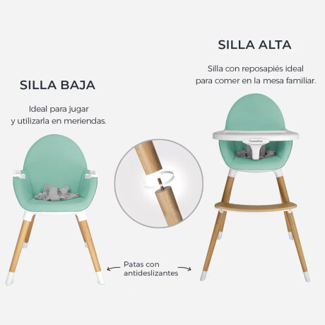 Silla de Comer para Bebés Carestino Neo Ajustable Gris Claro