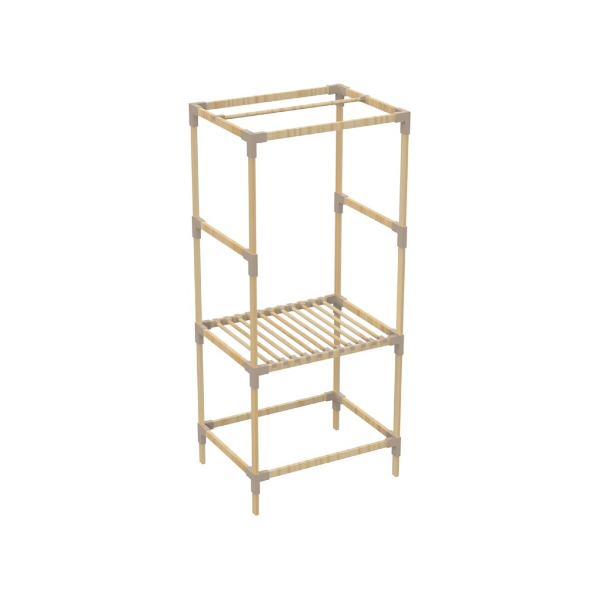 ORGANIZADOR/PERCHERO 156X46X75CM MADERA Y PP 