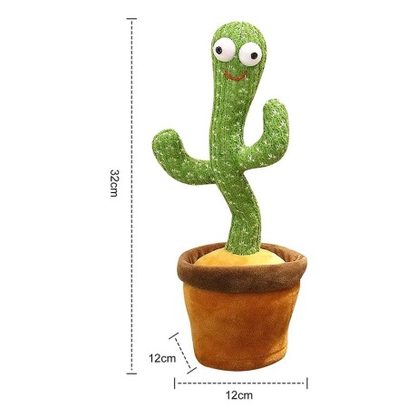 Cactus Muñeco Bailarín c/Música Luz Que Habla Graba y Repite Celeste