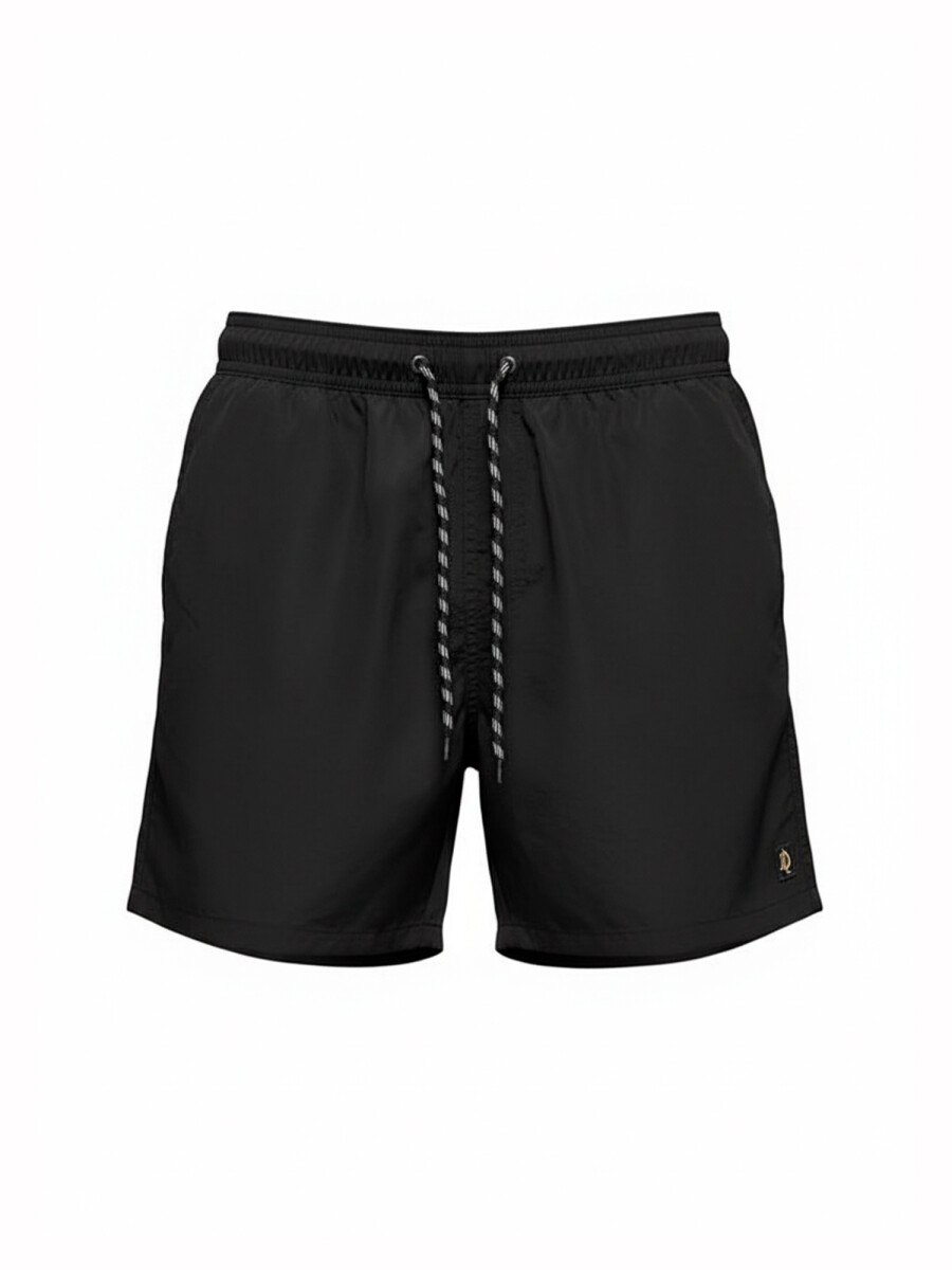 Short de baño liso - negro 