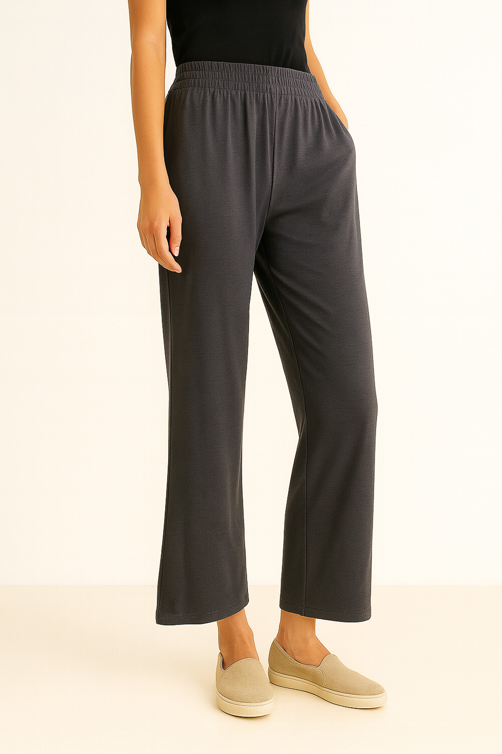 Pantalon Tobb Gris Melange Oscuro