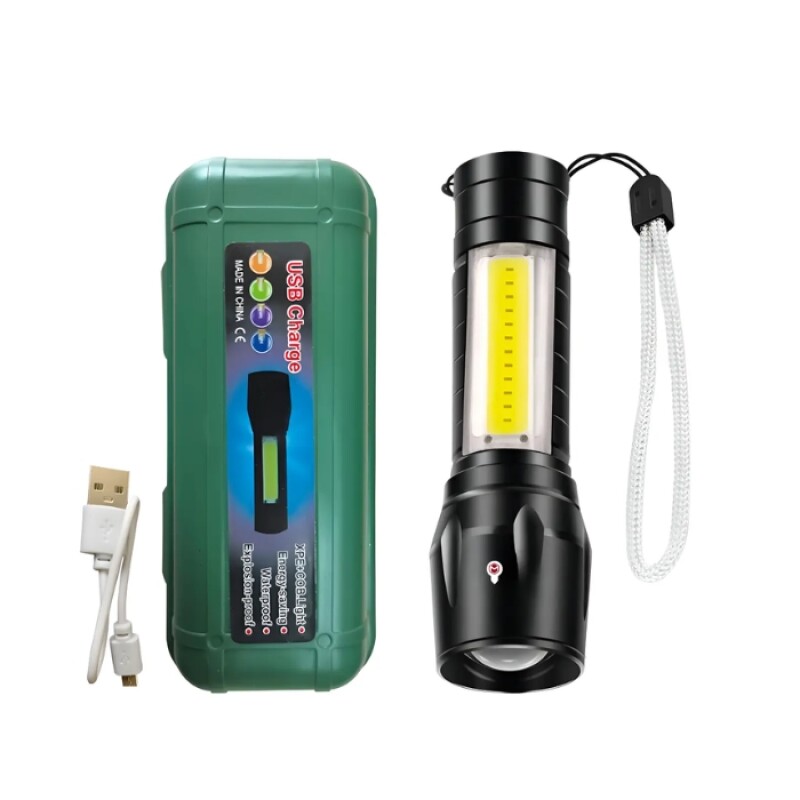Mini Linterna LED Recargable USB con Zoom Mini Linterna LED Recargable USB con Zoom
