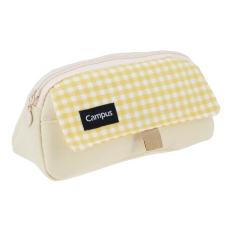 Cartuchera Campus Pastel Solapa Cuadrille Amarilla