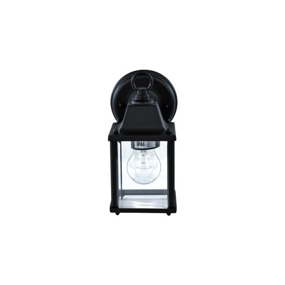 Farol colonial p/adosar,4 caras sur,aluminio negro WA0010