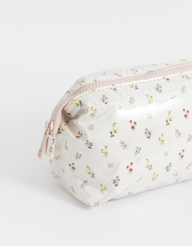 Porta Cosméticos Portacosméticos Vinilo Flores - Estampado Flores