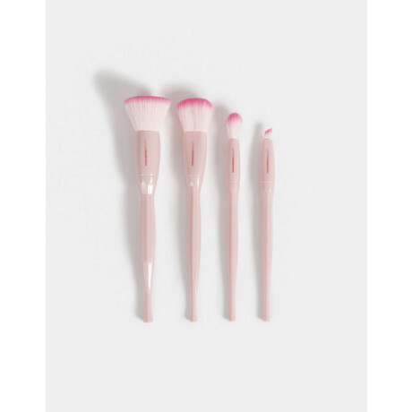 Set De Brochas Para Maquillaje Rosa Claro