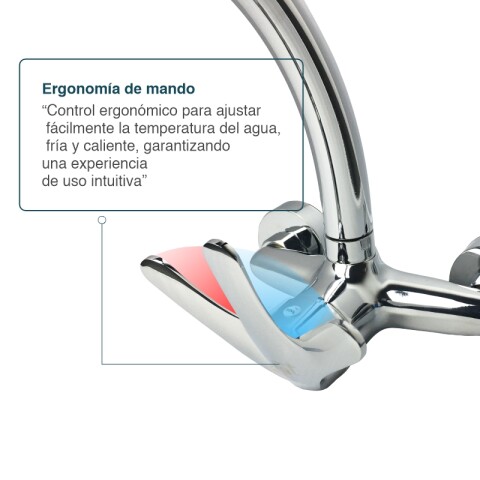 Canilla Grifería De Pared Pico Alto Monocomando de Lavatorio Lavabo o Cocina Mesada Agua Caliente y Fría - LAT Canilla Grifería De Pared Pico Alto Monocomando de Lavatorio Lavabo o Cocina Mesada Agua Caliente y Fría - LAT